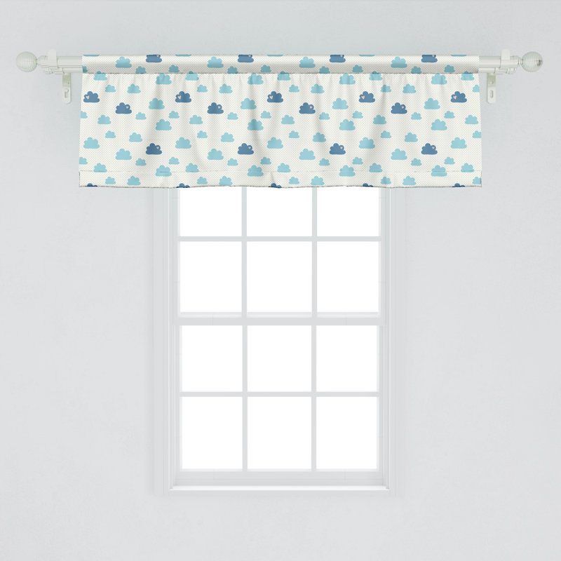 Cantonnière Ambesonne Clouds Pack de 2 cœurs à pois bleu ciel bleu gris, L 54 po x L 12 po