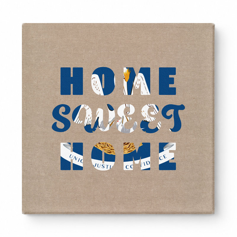 Home Sweet Home - art mural carré sur toile, L 12 po x H 12 po