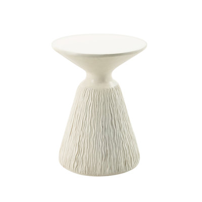 Duane Natural White Finish Fiber Concrete Accent Table