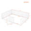 Structure de lit pour grand lit en bois avec clôture et porte, blanc-1861481102-1861481100