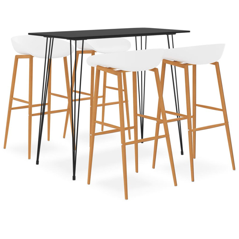 Barger 4 - Person Dining Set, Black, Grey/Black