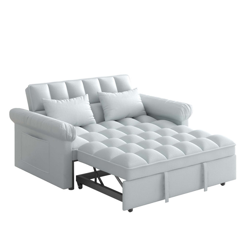 Canapé-lit avec lit escamotable Loveseats, dossier ajustable gris clair