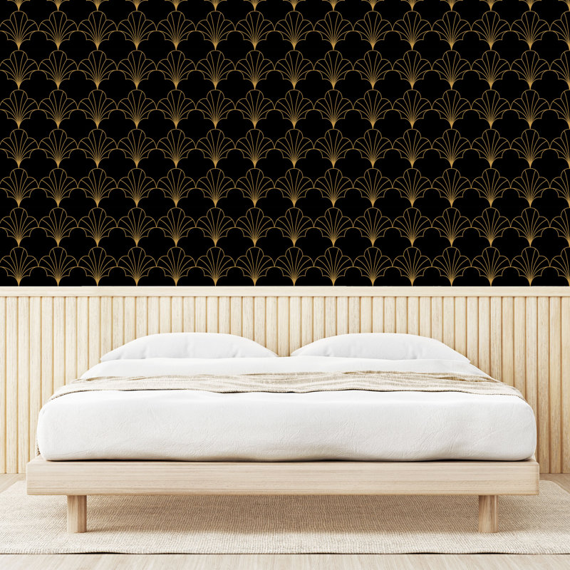 Rouleau géométrique Kadrianna, 13 po x 72 po, Noir / brun sable