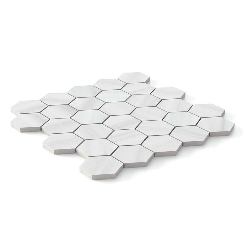 Dolomita Matte Hexagon Mosaic Wall & Floor Tile (.80 Sq. Ft. /Sheet), White