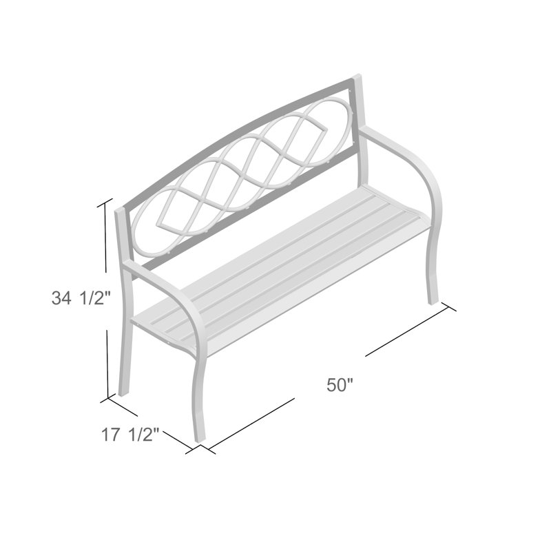 50" Celtic Knot Metal Garden Bench