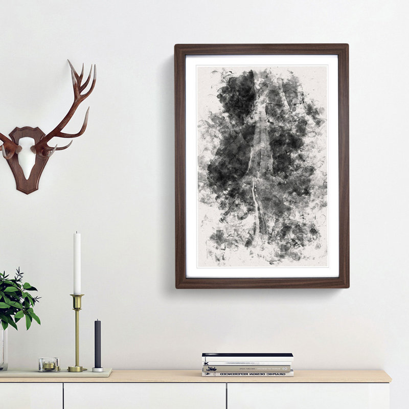 Road to Somewhere - Picture Frame Painting Print, 33cm H x 24cm W x 2cm D, Walnut Framed