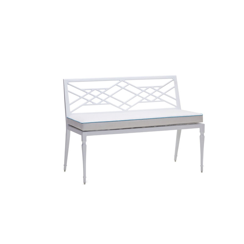 Tuoro By Alexa Hampton Armless Bench With Optional Seat Cushion, Pique Gravel, Pewter