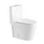 Toilette moderne une pièce à chasse double 1,1 / 1,6 GPF Reno en blanc (siège inclus)-94481063