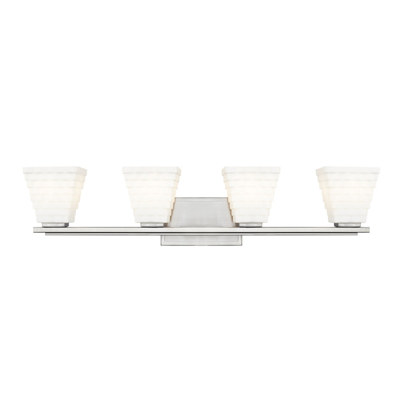 Ensemble de meuble-lavabo 4 lumières Teyona, Nickel brossé