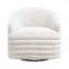 Chaise d'appoint - Mousse en chenille beige à fonction pivotante de style contemporain idéale pour les chambres relaxantes
