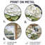 Hortensias dans un jardin de pierre II - décoration murale ronde en métal hydrangées-421261017