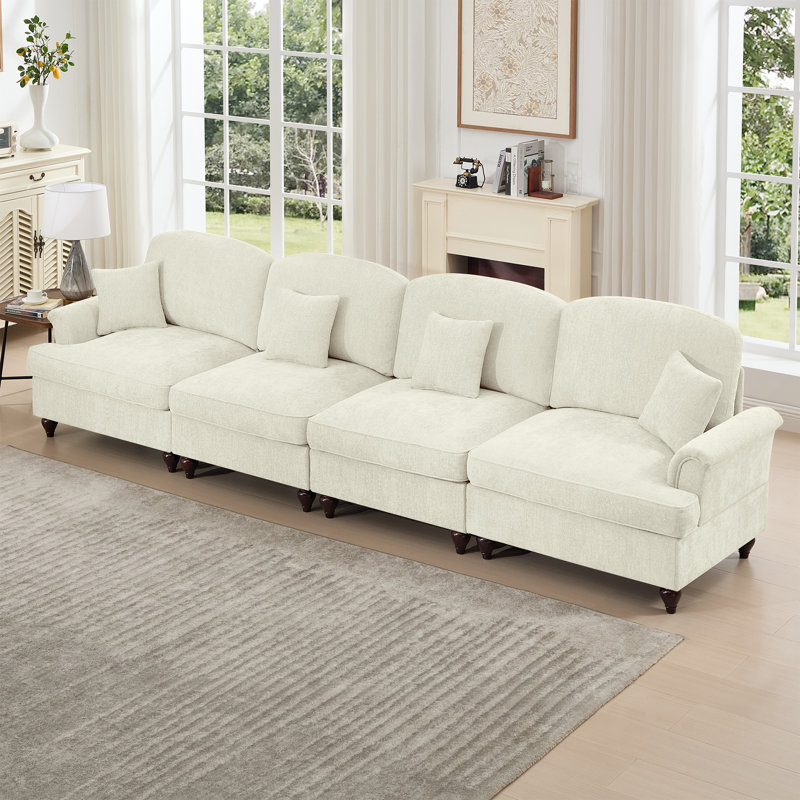 Canapé convertible polyvalent en chenille de style Mid-Century pour le salon