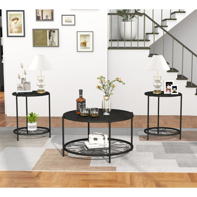 3 - Piece Metal Table Set, Waterproof Tables for Indoor and Outdoor by Mercer41