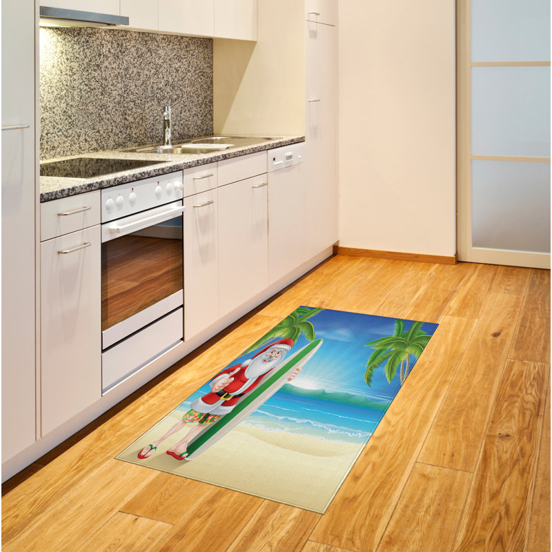 Tapis décoratif de Noël à haute densité en fibres de polyester à longs fils, Rectangle 2 pi 7 po x 5 pi