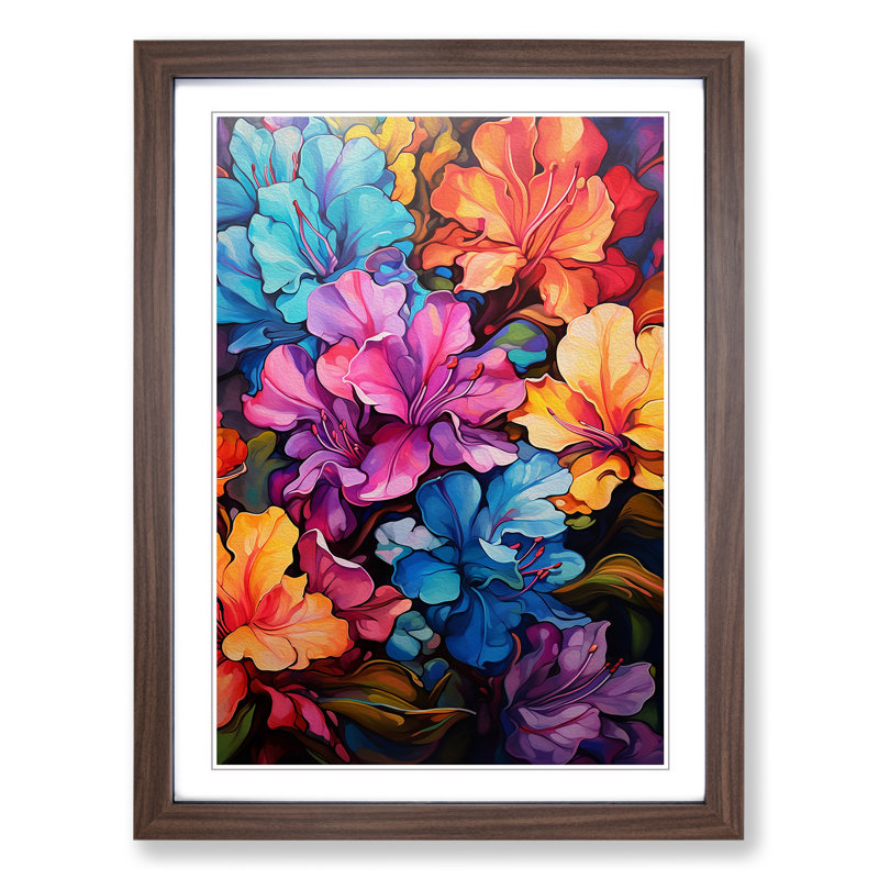 Rhododendron Abstract - Framed Print, 34cm H x 25cm W x 2cm D, Walnut Framed