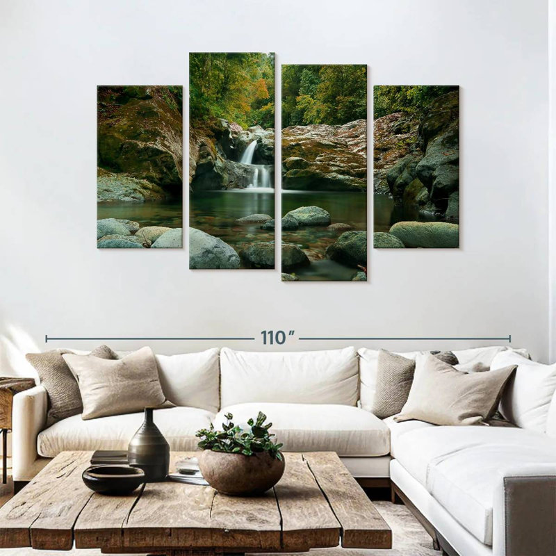 Alvord Rio Zacate Waterfalls, 54" H x 84" W