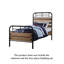Lit plateforme double de style industriel rustique en métal et bois