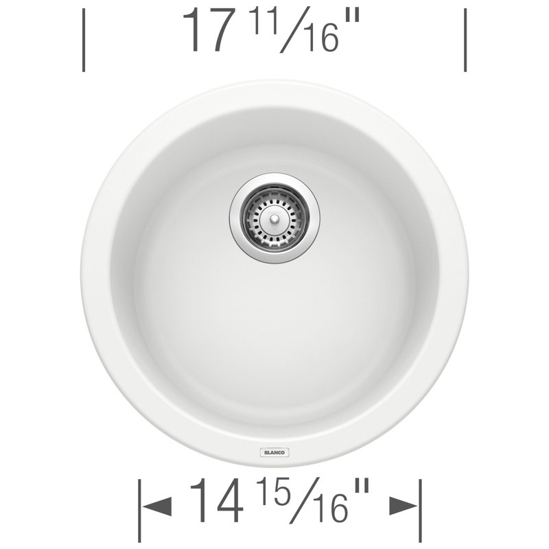 Rondo SILGRANIT 18" L x 18" W Drop-In/Undermount Bar Sink, White
