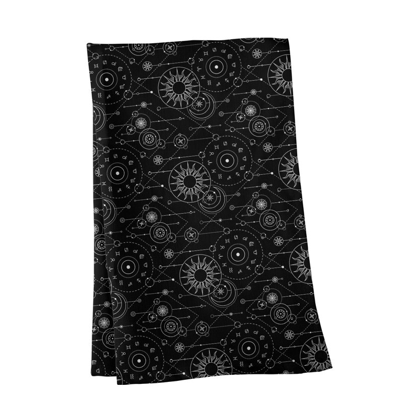 Tea Towel Kitchen Towel, Black/White, Cotton Twill