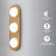 Luminaire à 3 lumières 23,62 po Vbitite Orbita Applique murale encastrée 15W à finition grain de bois moderne à DEL avec abat-jour en verre givré