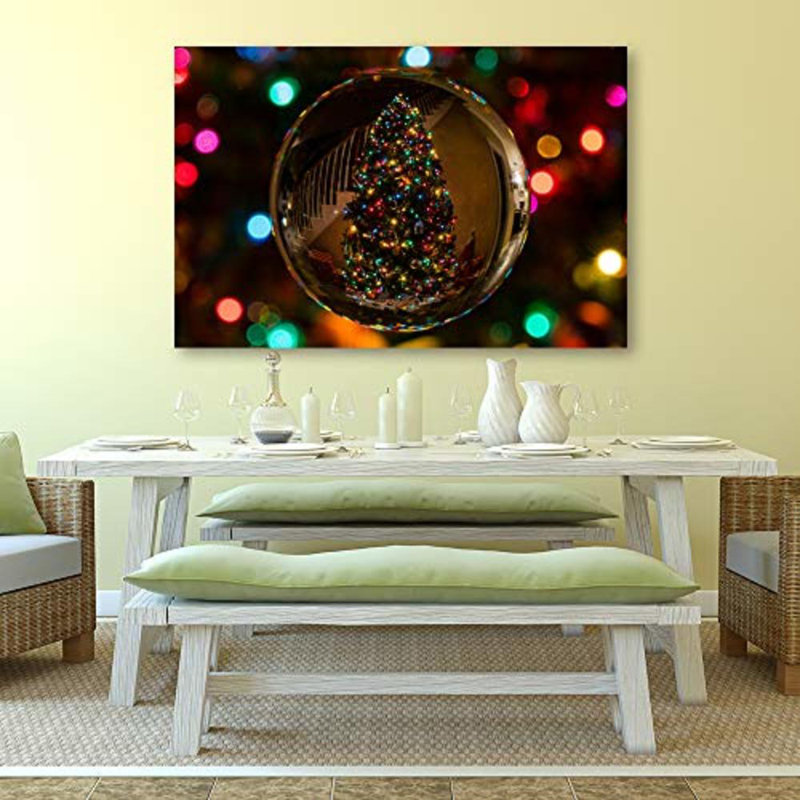 Christmas Holiday Celebration Tree X01 - Photographie sur toile tendue, H 12 po x l 18 po