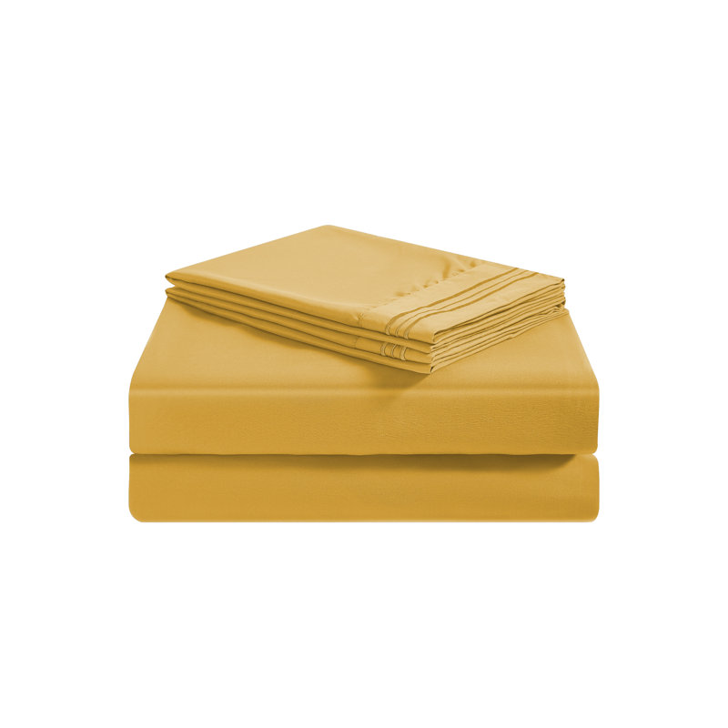 Premium Rayon from Bamboo Sheet Set Deep Pockets, Cooling, Ultra Soft and Breathable, Gold