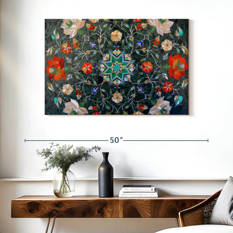 Fleur mosaïque Kerner, H 26 po x l 39 po