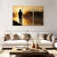 «Foggy Riverbank Fishing», 3 pièces sur toile-98562133