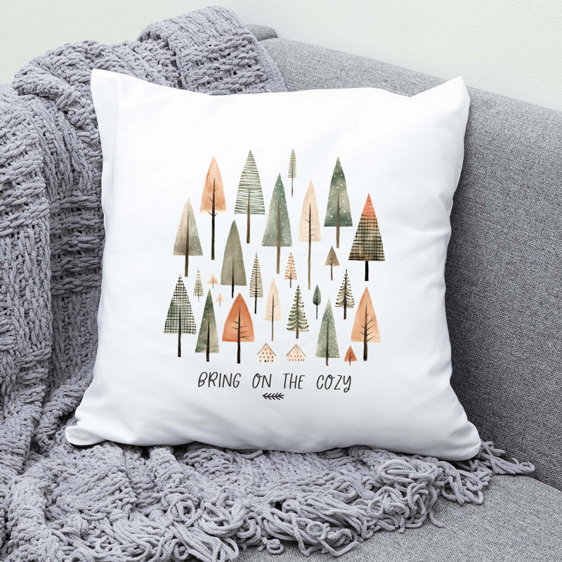 11_CozyChristmas Polyester/Polyester Blend Reversible Throw Pillow, 14" x 14"