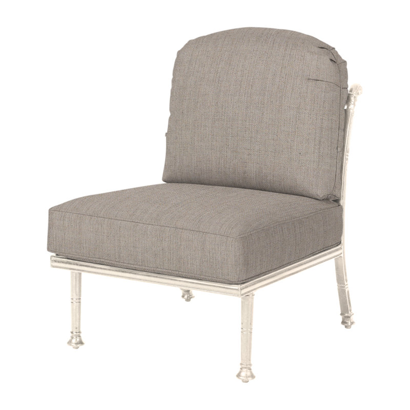 Florence Armless Lounge Chair with Sunbrella Cushions, Desert Bronze, Cast Ash Sunbrella® Plainweave