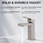 Robinet de salle de bain nickel brossé à poignée simple en laiton massif, économiseur d'eau carré, sans éclaboussures, forme étanche, économiseur d'eau, cartouche en céramique améliorée