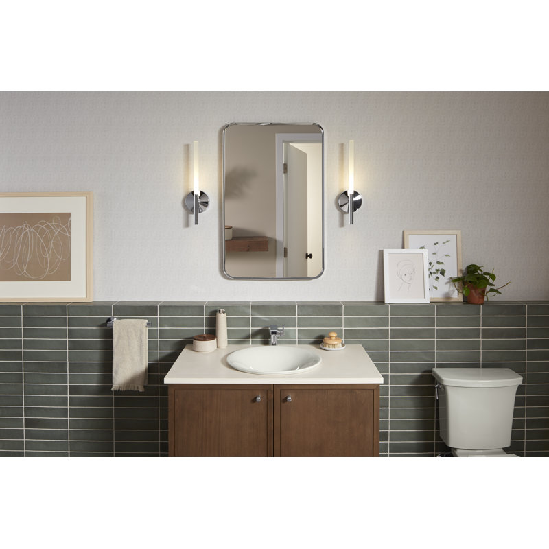 Miroir de salle de bain mural, Chrome poli, 36 po x 24 po