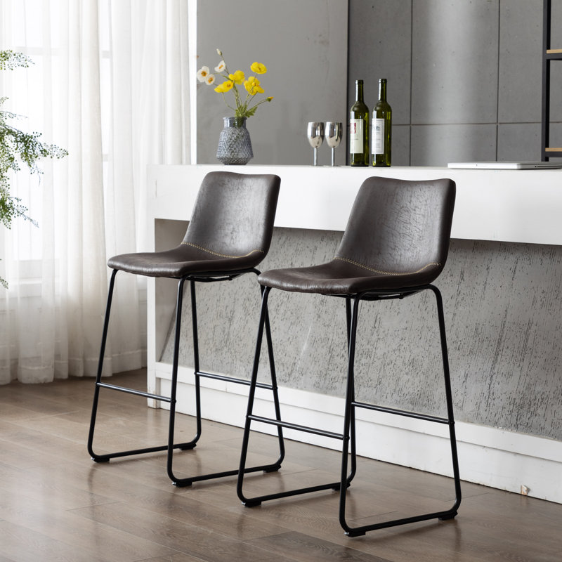 Tabouret de bar et de comptoir 27,55 po Daves, Noir, noir, noir, noir