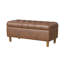 Repose-pieds avec rangement Sol, similicuir brun et bois franc, 36 po
