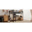 Space-saving Metal Loft Bed With Desk, Modern Storage, Black