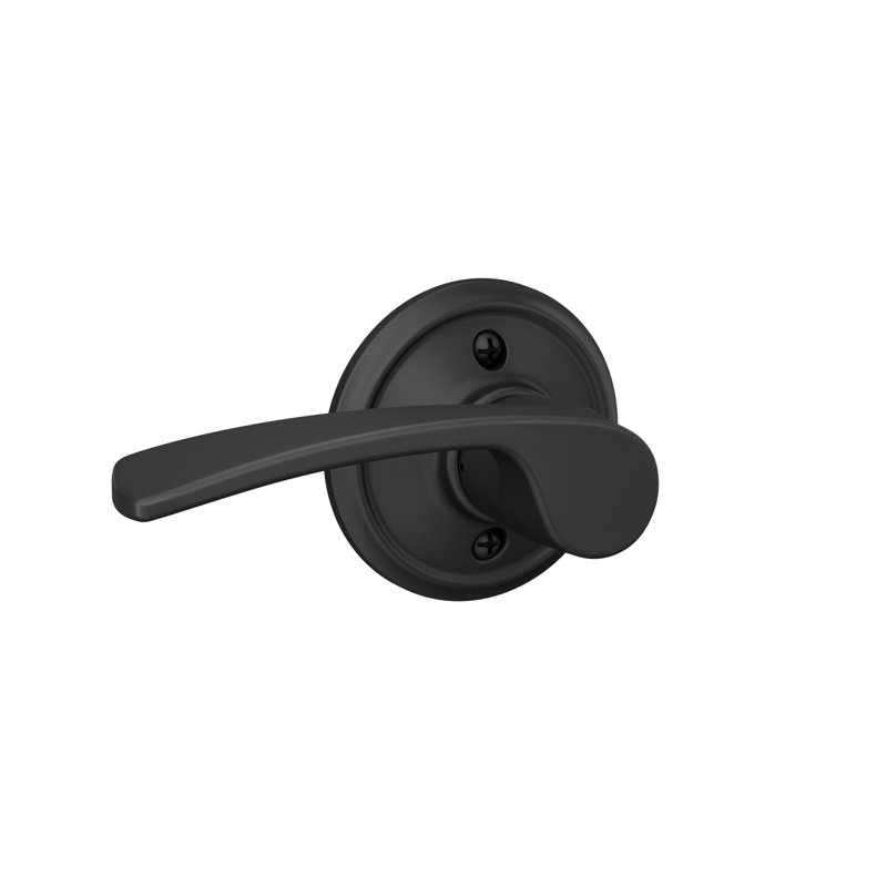 Merano Passage Door Lever with Rosette, Matte Black