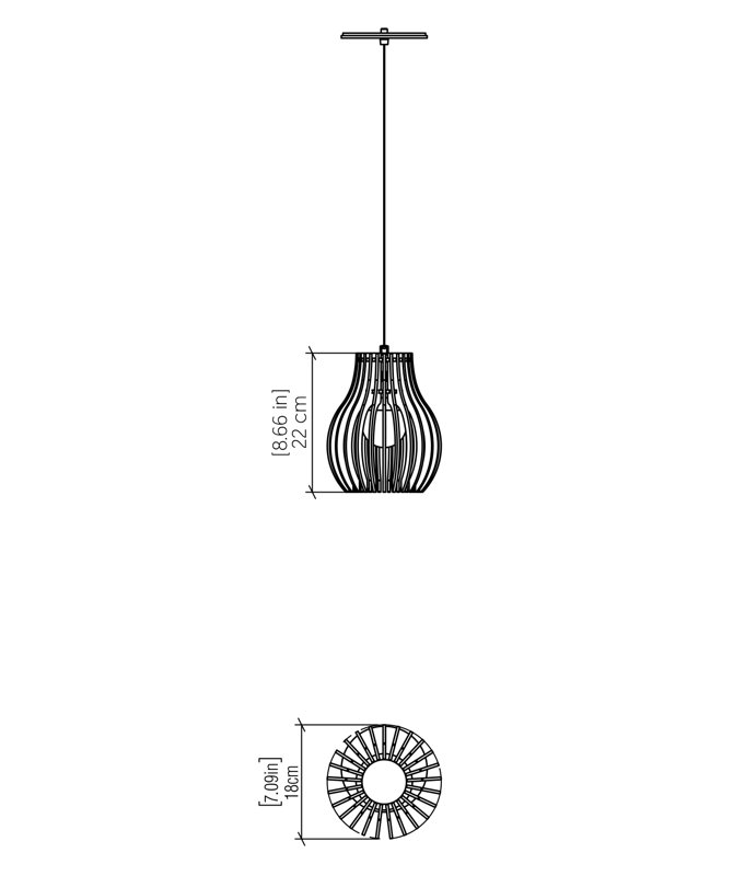 Stecche Di Legno 1 - Light Pendant, Maple, Maple
