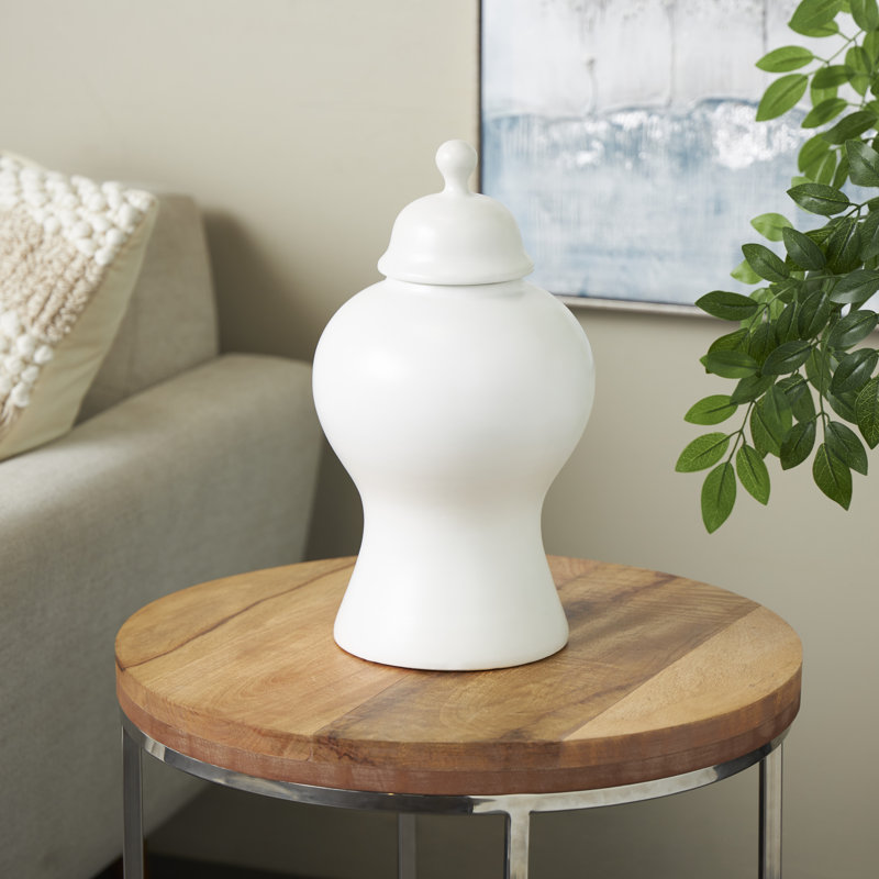 Pots de sablier ronds en céramique Cole and Gray, Blanc