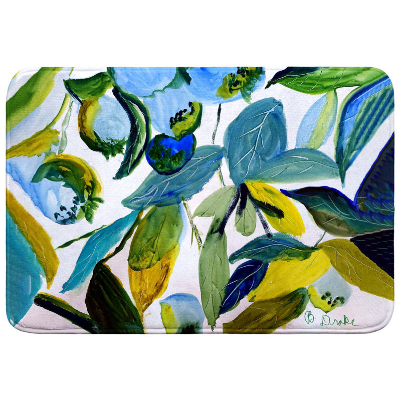 Blueberries Bath Mat, 36" L x 24" W