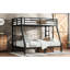 Lit superposé simple en métal pour adultes, conception d'espace, bruit - avec bouchons en plastique, rangement, construction, lit inférieur à pieds épais, bruit d'assemblage facile -, guide manuel-1925277423