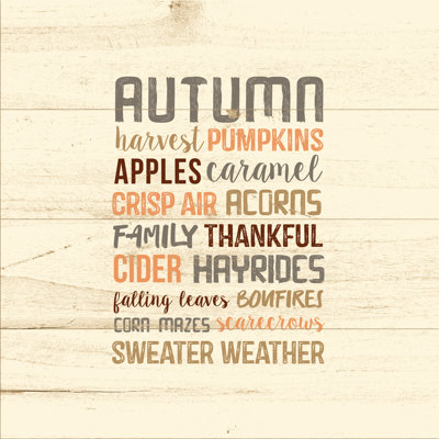 Autumn Words - Wrapped Canvas Print