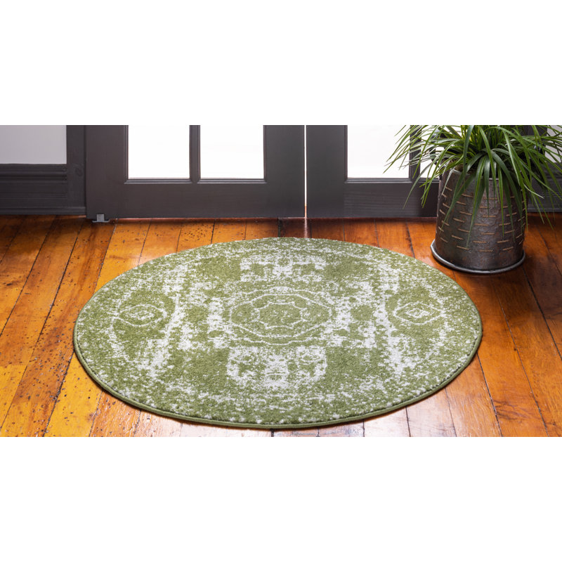 Geometric Area Rug, Round 91cm