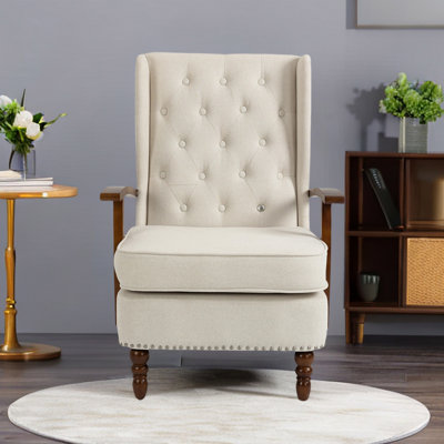 Fauteuil à oreilles rembourré Biali