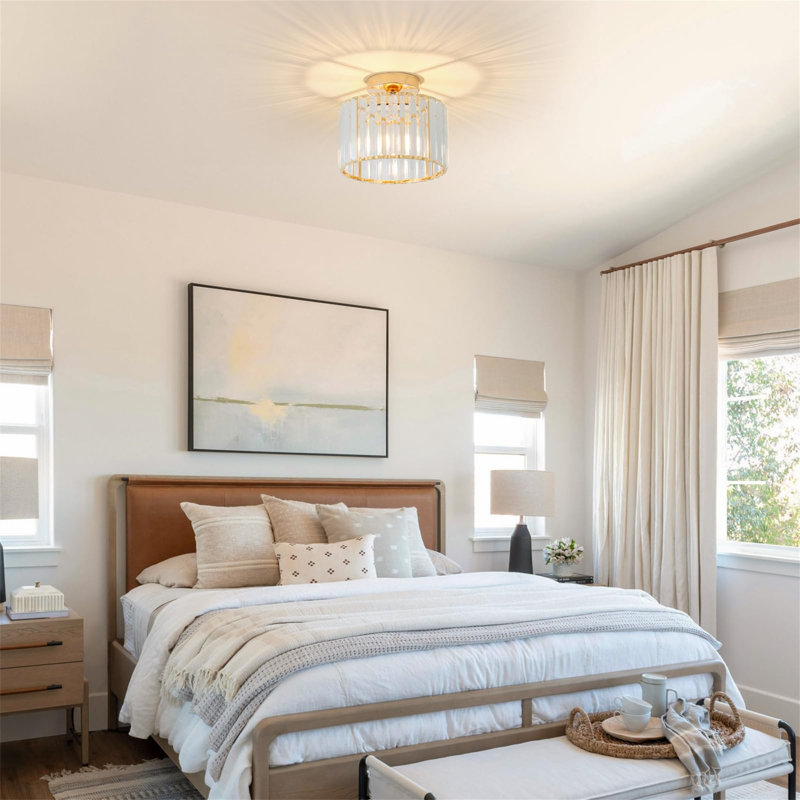 Aishlinn Crystal Flush Mount, Gold