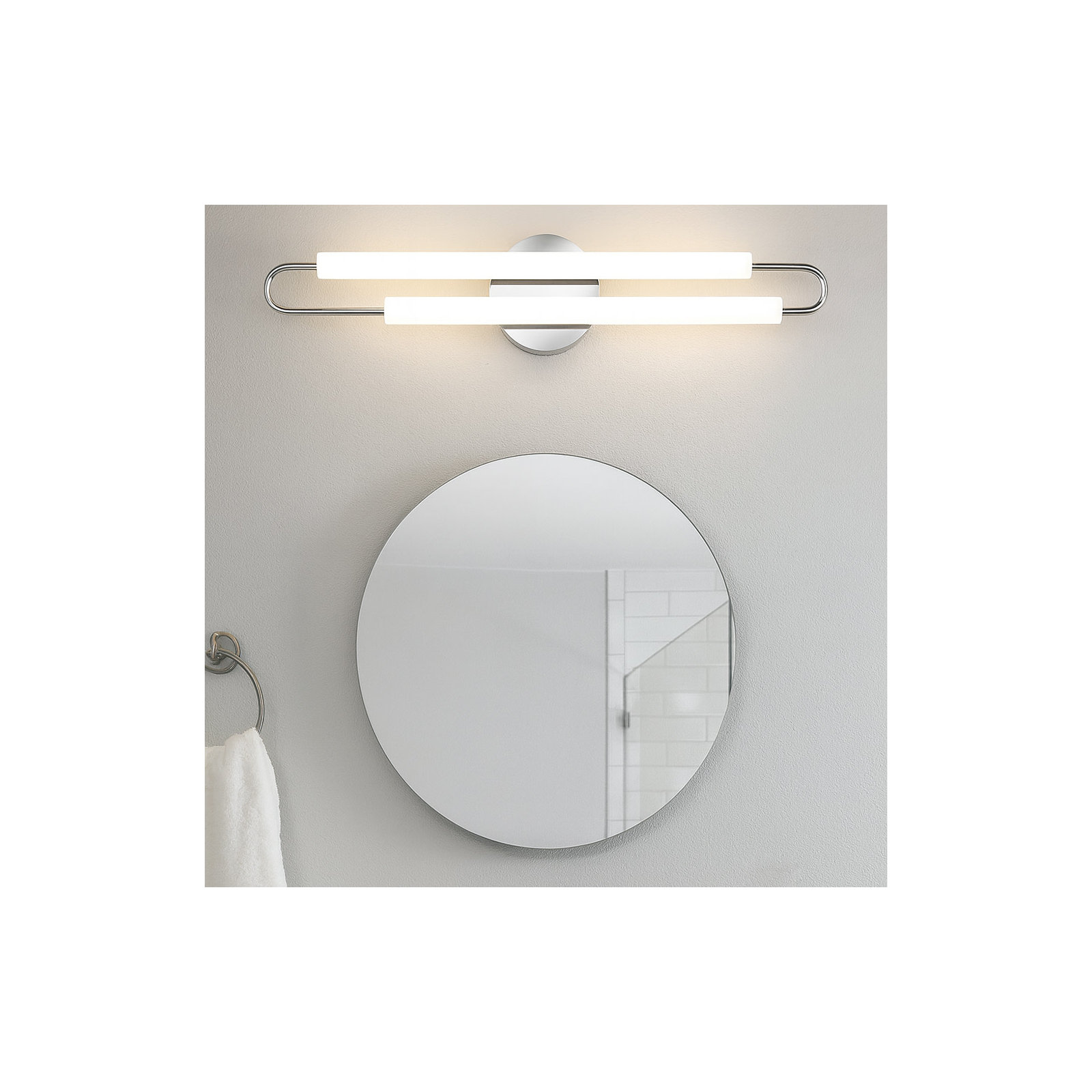 Eliseo Single Frosted Dimmable LED Bath Sconce, Chrome
