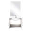Meuble-lavabo blanc lustré 61 cm x 56 cm, comptoir et miroir en marbre, robinetterie incluse, résistant aux égratignures et aux taches.