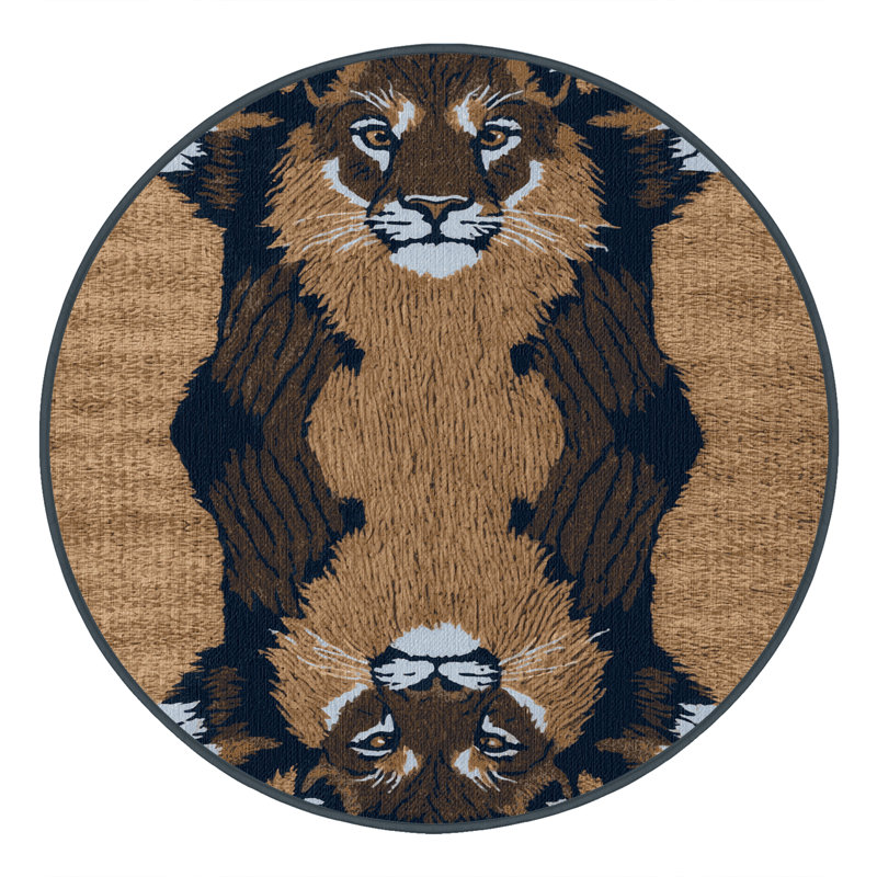  Tapis lavable Mountain Lions Big Cats, Rond 4 pi