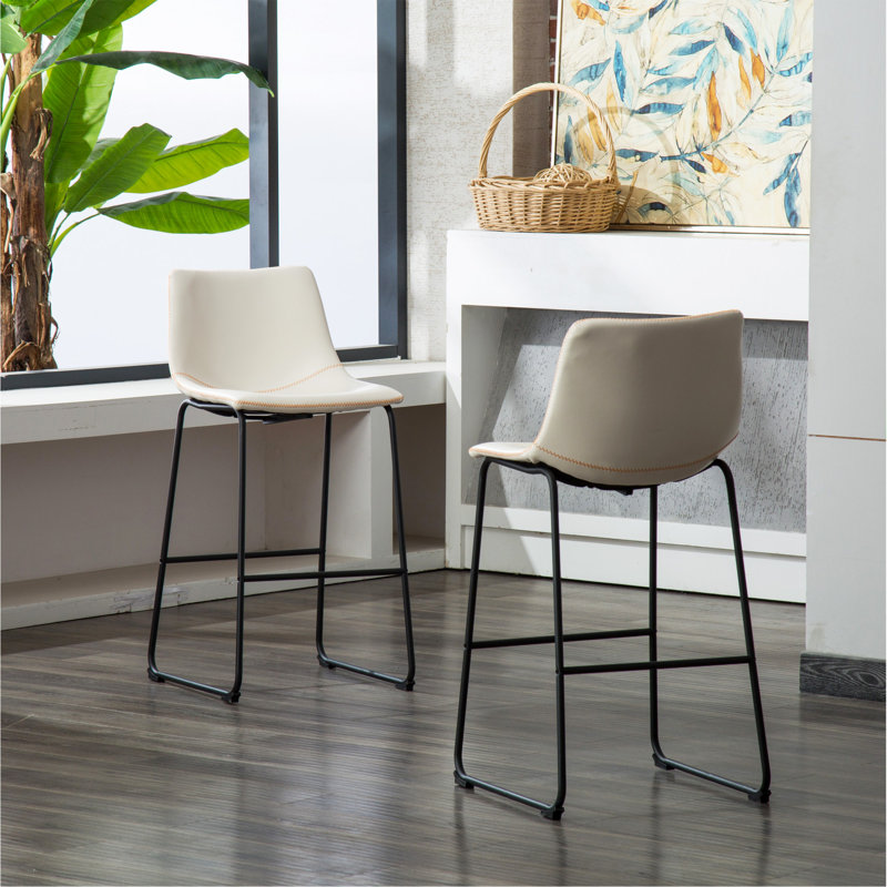 Tabourets de comptoir Lotusville, Blanc
