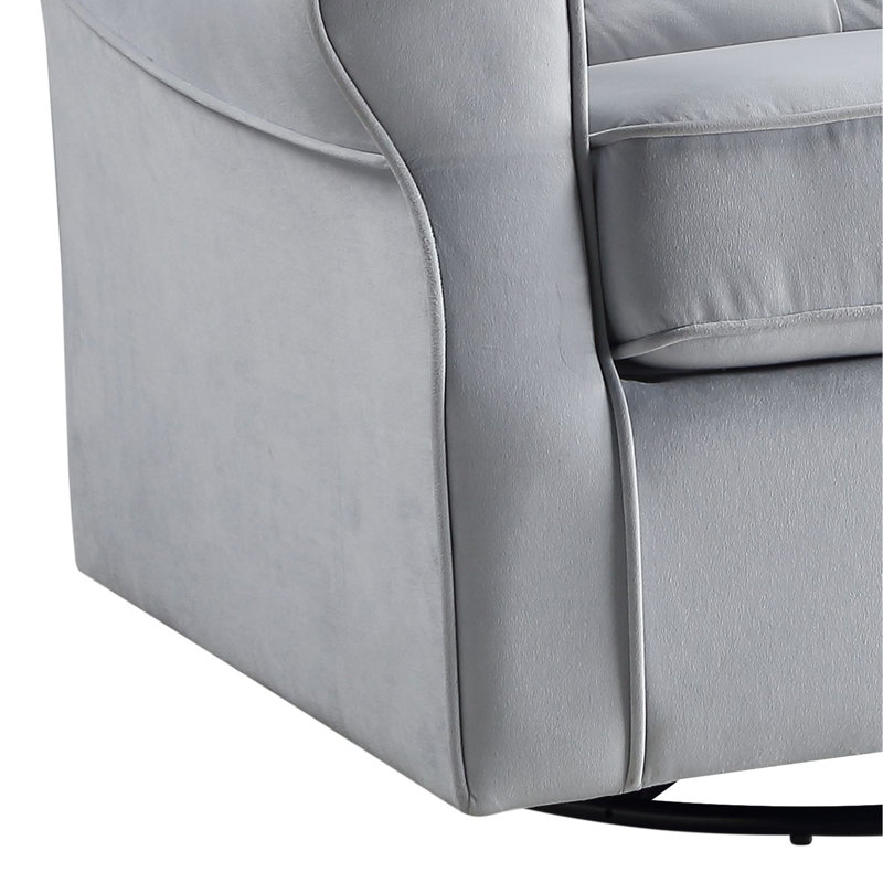 Fauteuil coulissant gris en tissu avec pivot