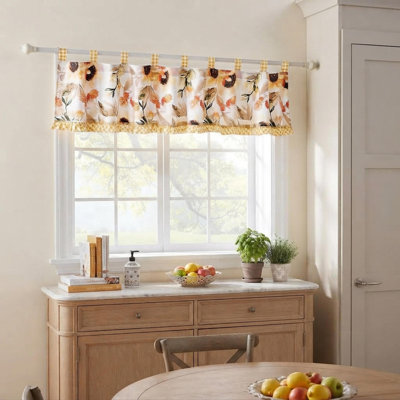 Greenland Home Fashions Somerset Window Valance – 16" H Lined Polyester Curtain With Grommets And 1" Header, 84" W